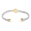Bracelet jonc en argent sterling plaqué or 18K avec accents en diamant