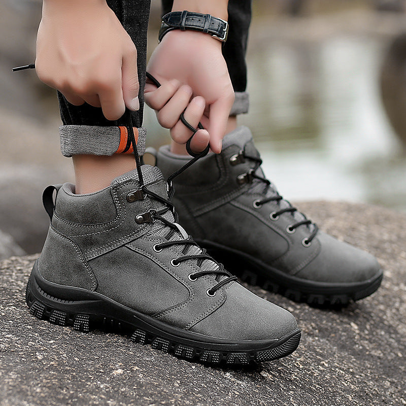 Botas de exterior de hombre de caña alta, absorbentes de impactos y antideslizantes