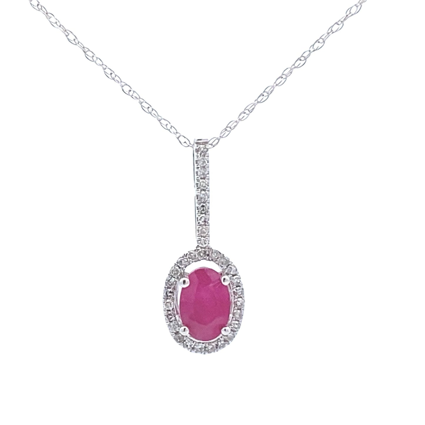 .45ct Ruby and Diamond Pendant in 10KT White Gold