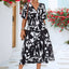 Chic Black and White Balloon Sleeve Dress for Effortless Summer Elegance - Korvel