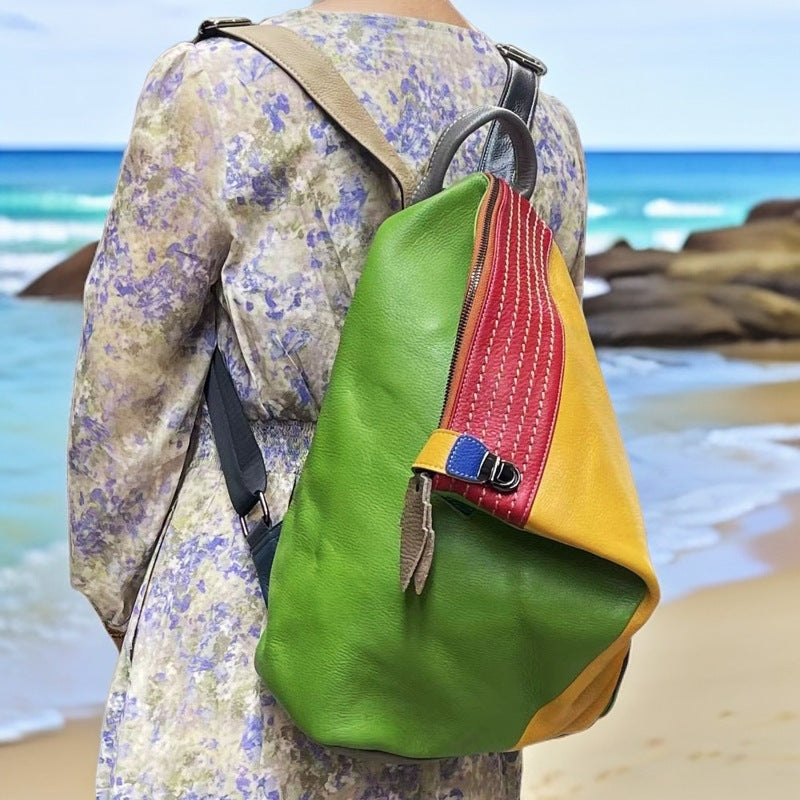 Sac à dos en cuir pour femmes au style élégant avec des caractéristiques anti-vol