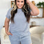 Double Take Full Size Texture T-Shirt and Shorts Set