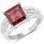 2.99 Carat Genuine Garnet and White Topaz Sterling Silver Ring