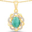 2.78 Carat Genuine Emerald and White Topaz Pendant