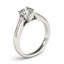 Anillo de Compromiso de Diamante Solitario con Diseño Catedral en Oro Blanco de 14k