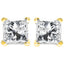 Boucles d'oreilles en diamant taille princesse certifiées AGS 1/4 Cttw en or 14K