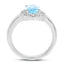 Bague en argent sterling avec topaze bleue et topaze blanche de 2,58 carats