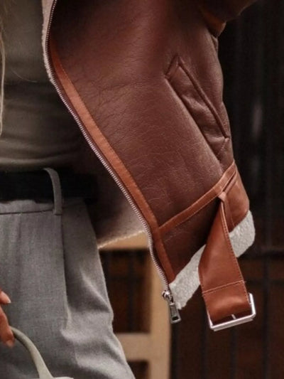 Premium Shearling Lined Zip Up Jacket