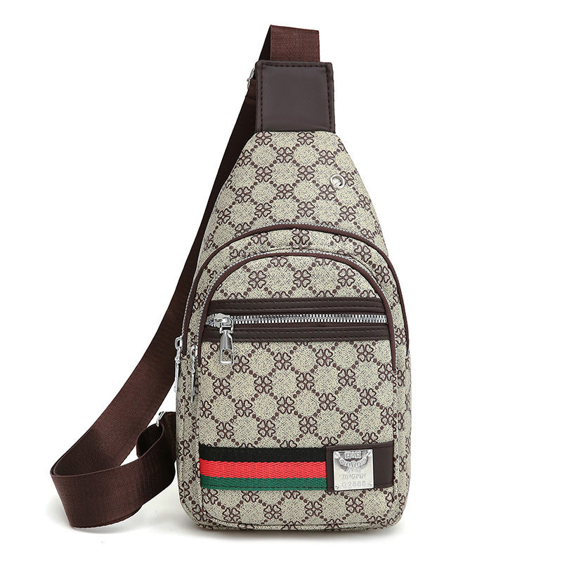 Bolso de Pecho Casual de Cuero PU de Color Contraste