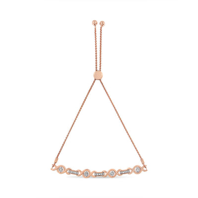 Pulsera Bolo Ajustable de Plata Esterlina Bañada en Oro de 14K