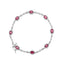 10K White Gold Ruby and Diamond Link Bracelet - Size 7"