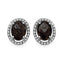 Elegant 2.39 Carat Diamond & Smoky Quartz Sterling Silver Earrings