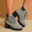 Chunky Heel Plus Size Martin Boots - Fashionable All-Match Style