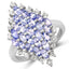 2.40 Carat Genuine Tanzanite and White Topaz Sterling Silver Ring