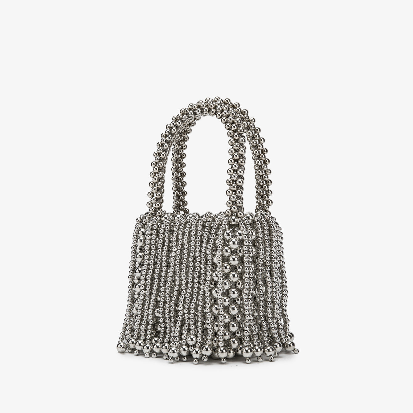 Dual-Color Amber Acrylic Cat-Eye Bead Hand-Braided Bag