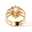 Bague en or jaune 14K avec topaze jaune taille marquise et accents de diamant