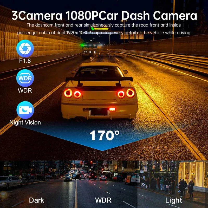 Premium Dual Lens HD 1080P Dash Cam for Comprehensive Coverage