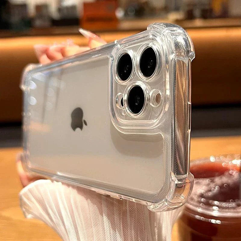 Coque transparente de luxe antichoc pour iPhone 15, 14, 13, 12, 11 Pro Max