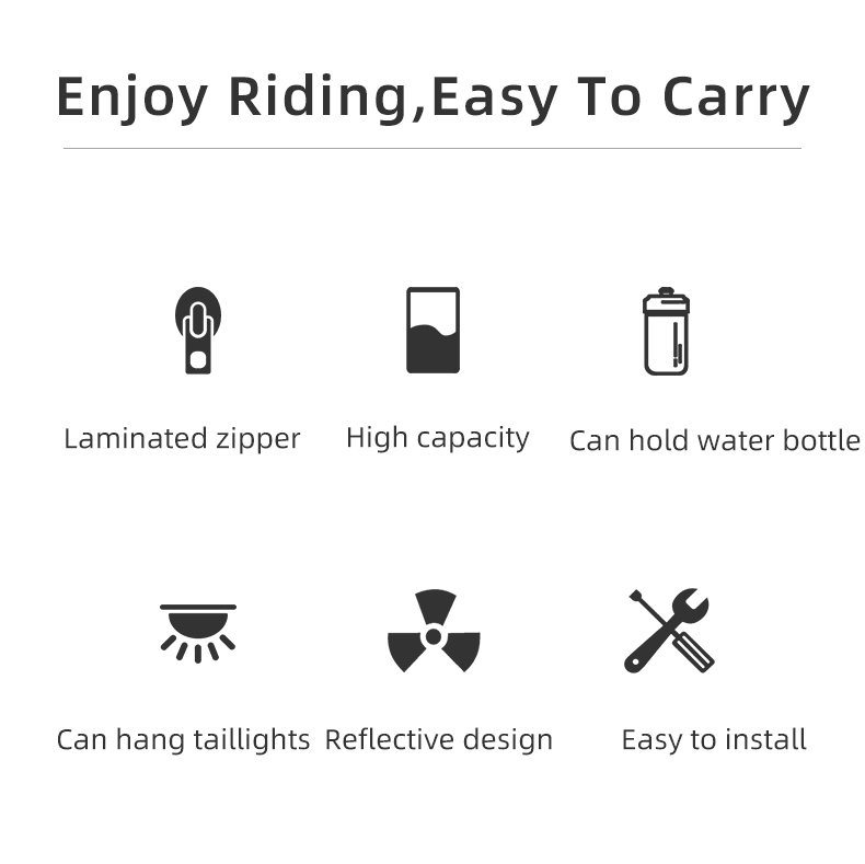 Durable Reflective Bicycle Bag with Water Bottle Holder