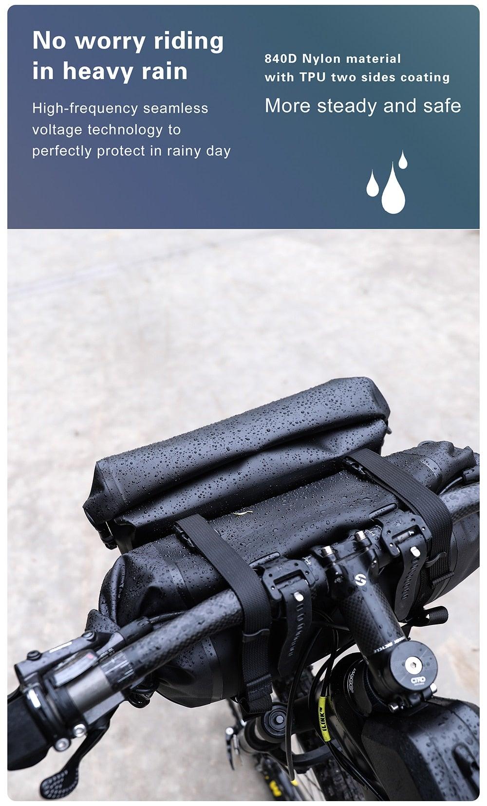 Sacoche de guidon de vélo étanche premium - Grande capacité