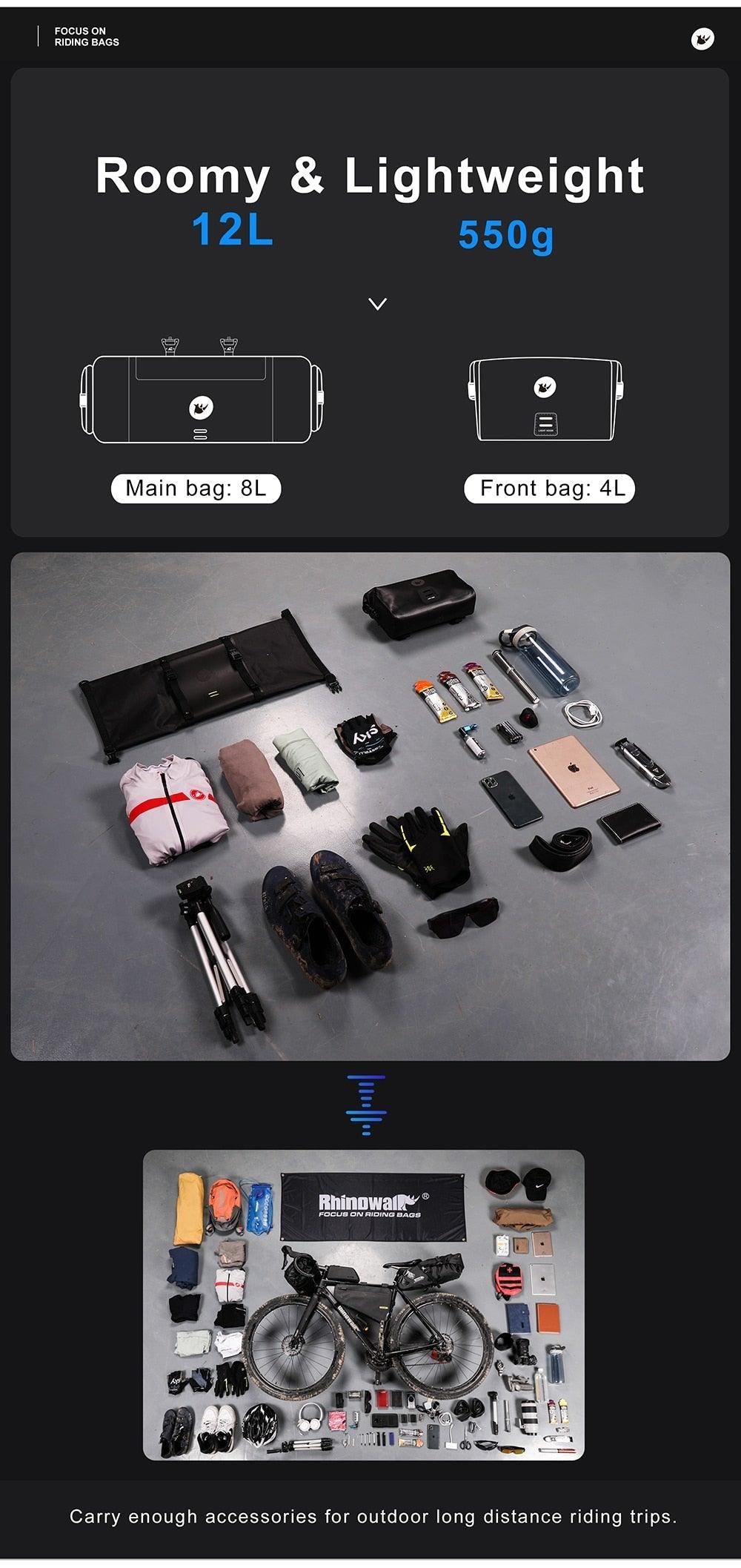 Sacoche de guidon de vélo étanche premium - Grande capacité
