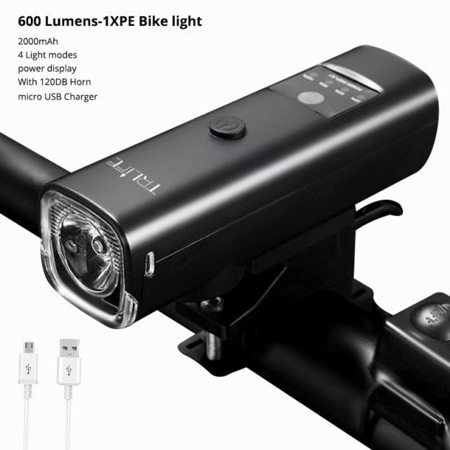 Rechargeable LED Bicycle Headlight with Power Bank Function