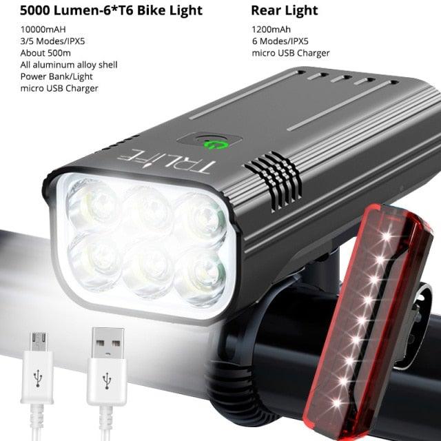 Rechargeable LED Bicycle Headlight with Power Bank Function