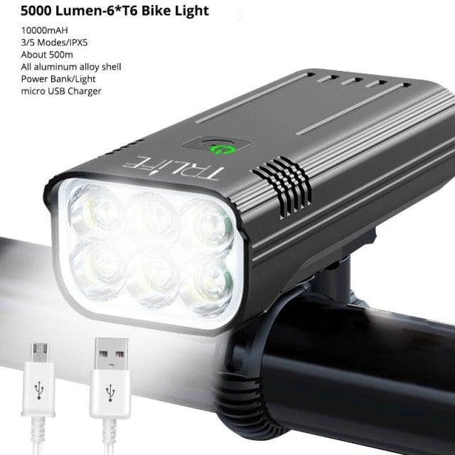Rechargeable LED Bicycle Headlight with Power Bank Function