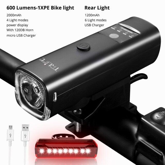 Rechargeable LED Bicycle Headlight with Power Bank Function
