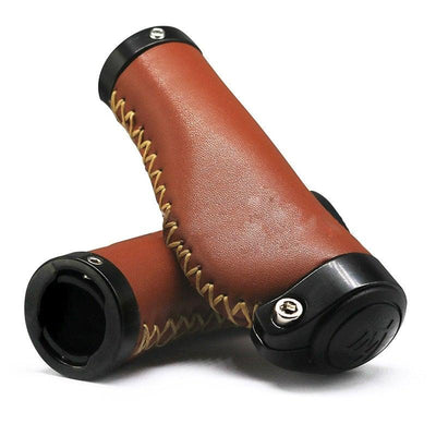 Premium Leather Bicycle Locking Grips for Comfort