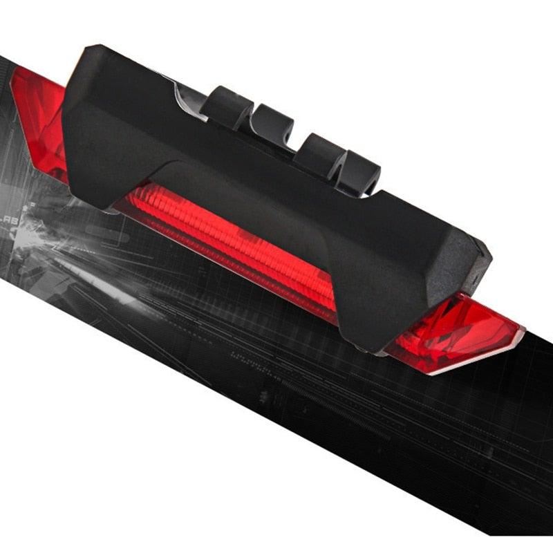 Luz trasera LED recargable por USB para bicicleta - Impermeable y brillante