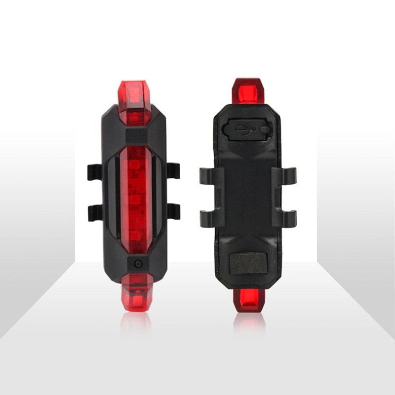 Luz trasera LED recargable por USB para bicicleta - Impermeable y brillante