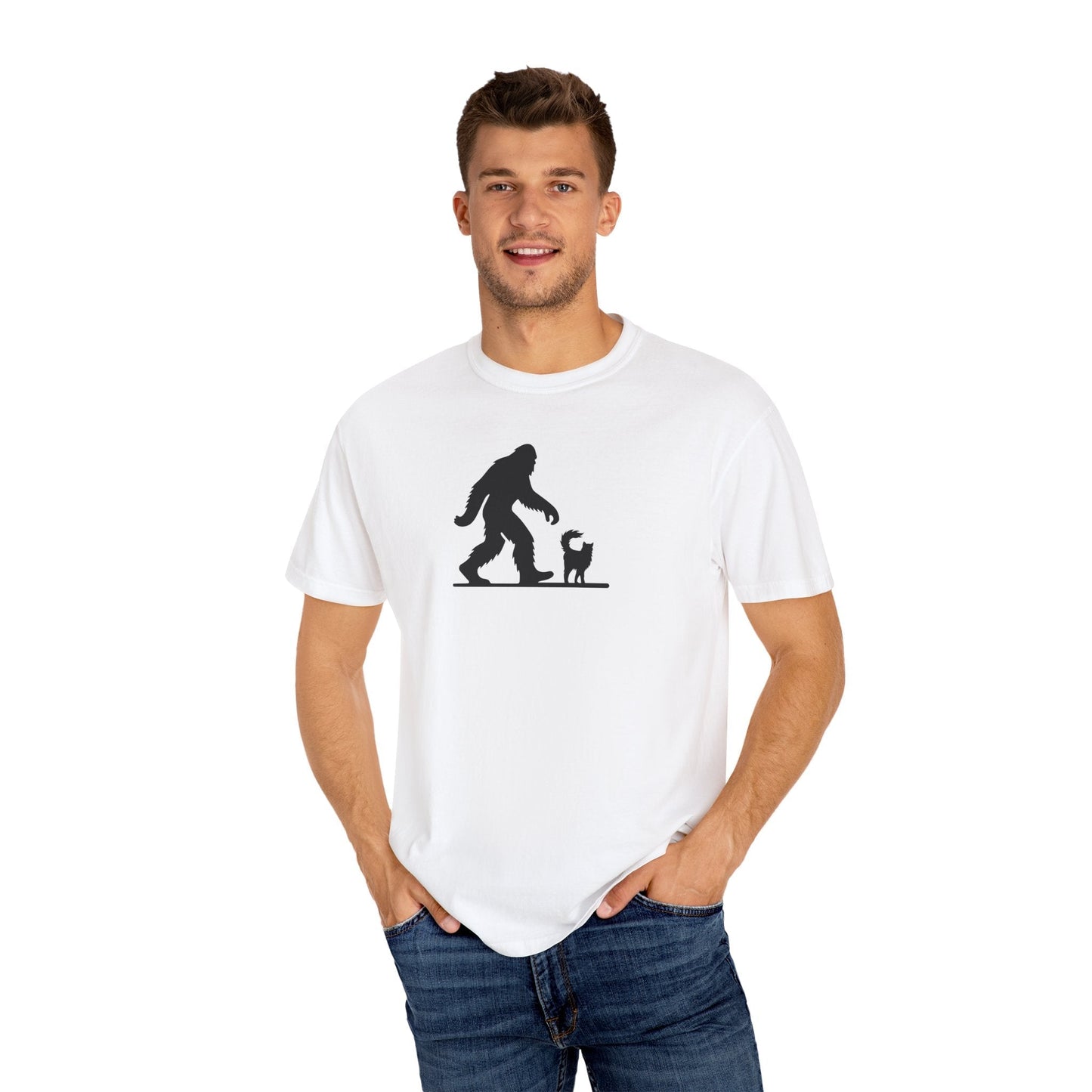 Bigfoot & Cat Unisex Vintage Wash T-Shirt - Ultimate Casual Comfort - Korvel