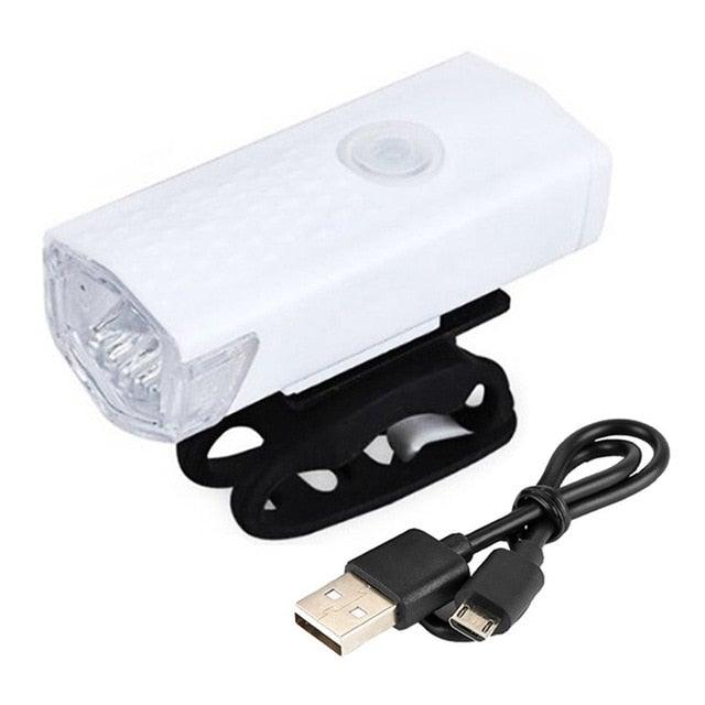 USB Rechargeable Bike Light Set - Front & Back LED Lamps