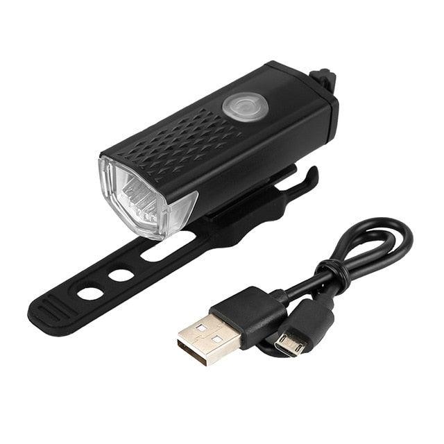 USB Rechargeable Bike Light Set - Front & Back LED Lamps