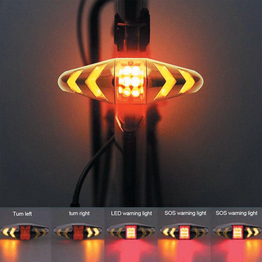 Luz trasera LED para bicicleta con control remoto inalámbrico y señales de giro
