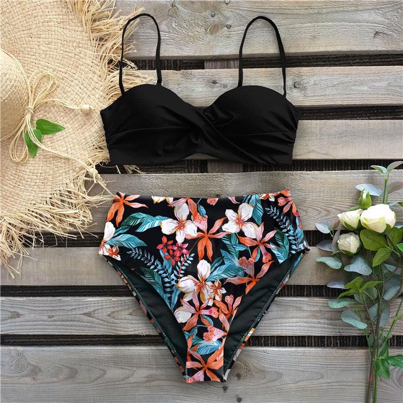 Ensemble de bikini taille haute élégant pour femmes