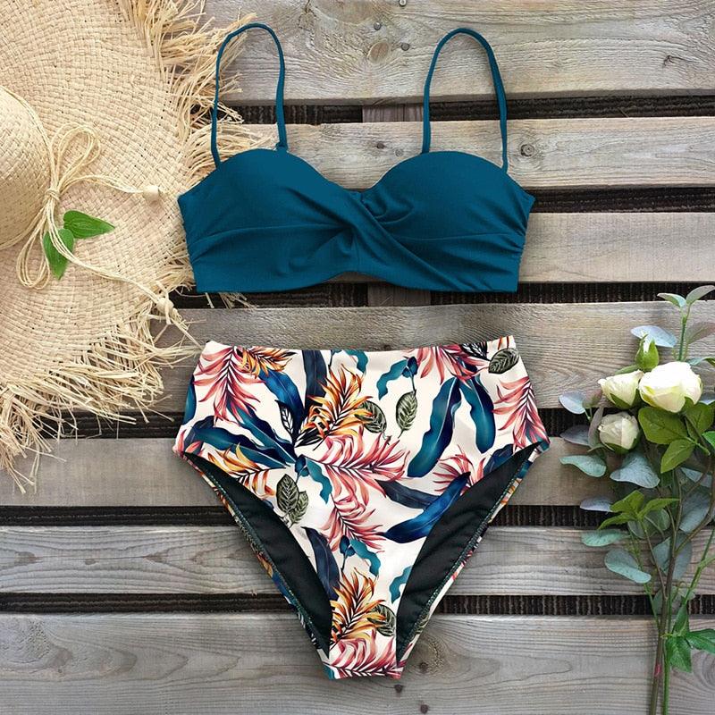 Ensemble de bikini taille haute élégant pour femmes
