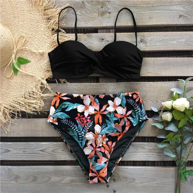 Ensemble de bikini taille haute élégant pour femmes