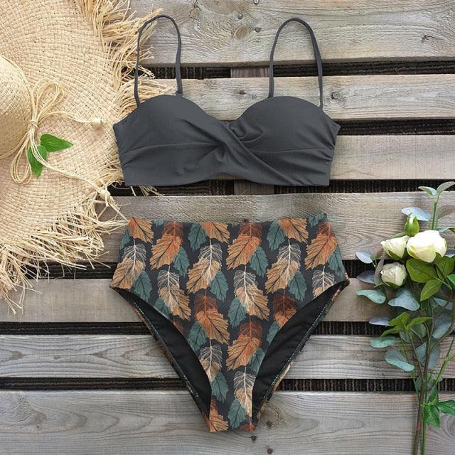 Ensemble de bikini taille haute élégant pour femmes
