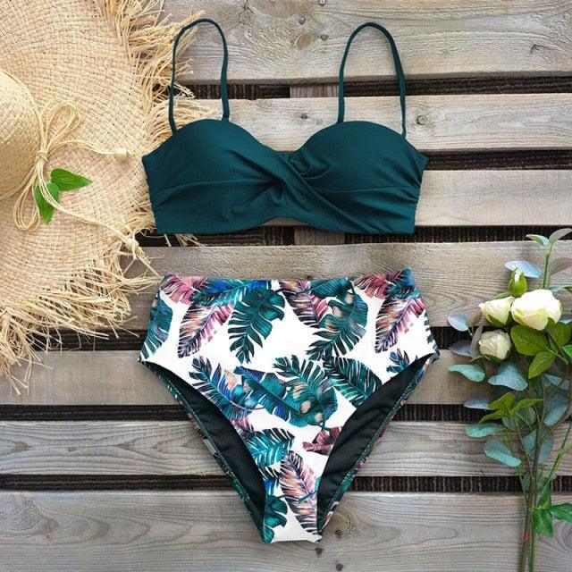 Ensemble de bikini taille haute élégant pour femmes