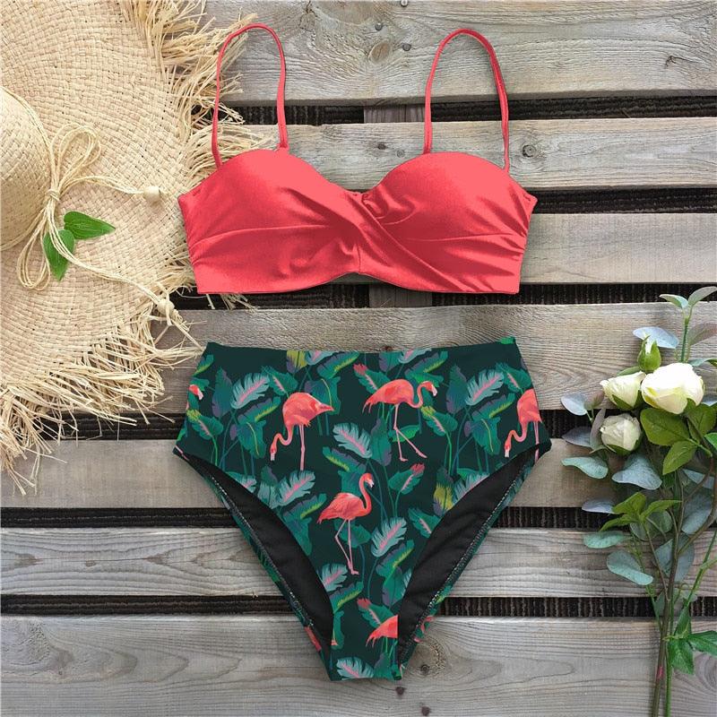 Ensemble de bikini taille haute élégant pour femmes