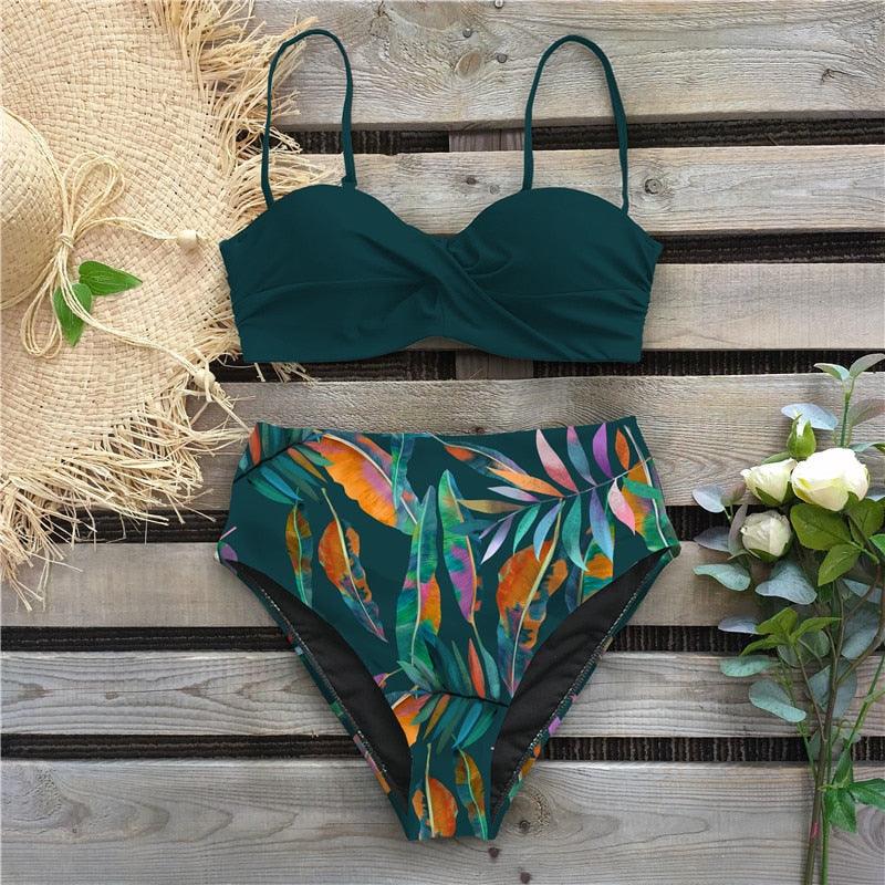 Ensemble de bikini taille haute élégant pour femmes