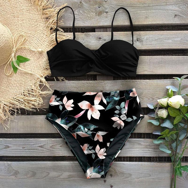 Ensemble de bikini taille haute élégant pour femmes