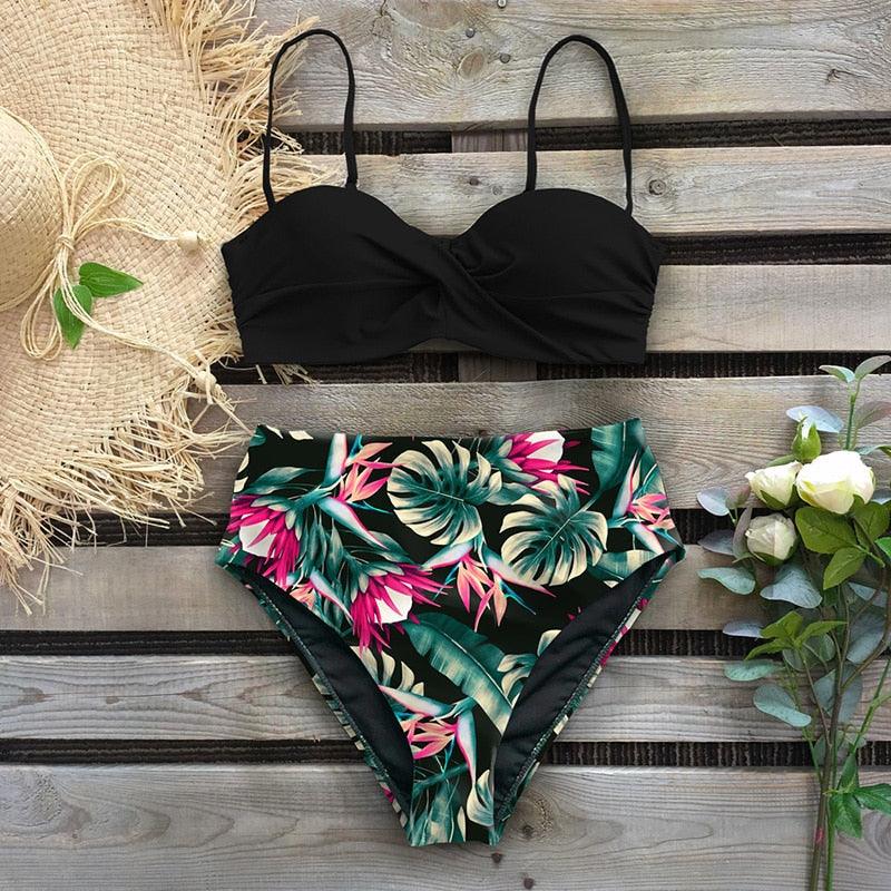 Ensemble de bikini taille haute élégant pour femmes