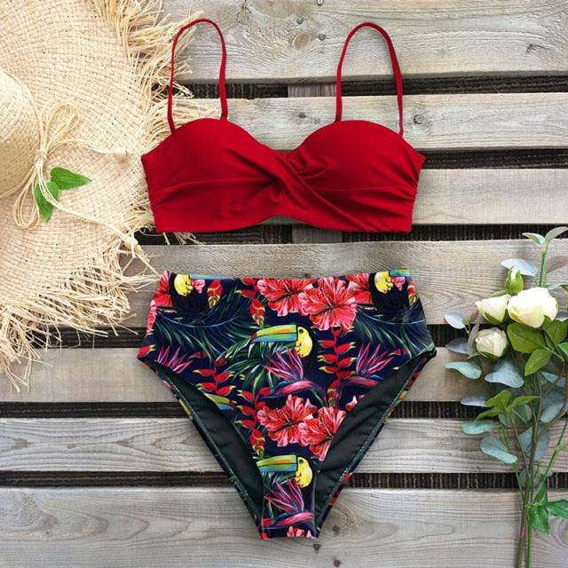 Ensemble de bikini taille haute élégant pour femmes
