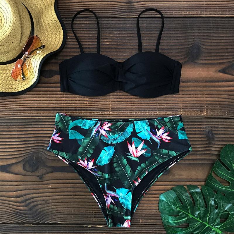 Ensemble de bikini taille haute élégant pour femmes