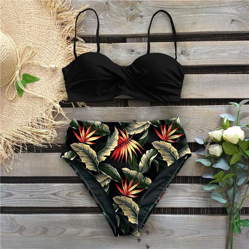 Ensemble de bikini taille haute élégant pour femmes