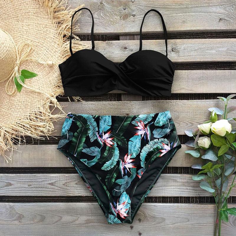 Ensemble de bikini taille haute élégant pour femmes