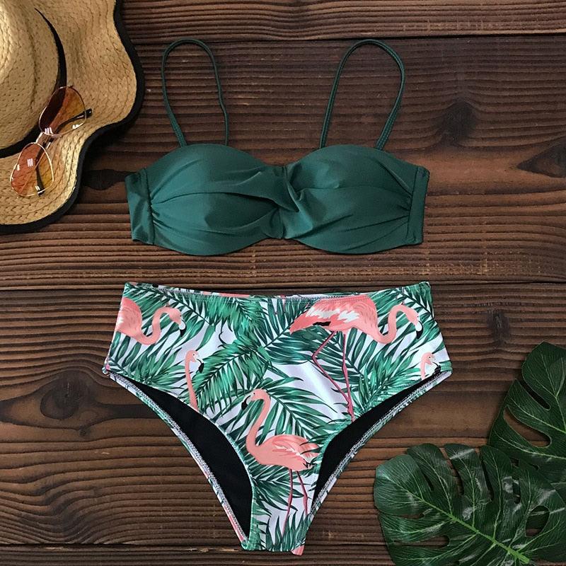 Ensemble de bikini taille haute élégant pour femmes